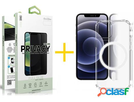 Carcasa + 1 Protector de Vidrio Anti-Spy iPhone 13 Mini
