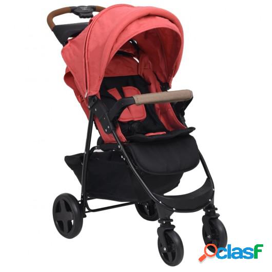 Carrito de bebés 2 en 1 de acero rojo