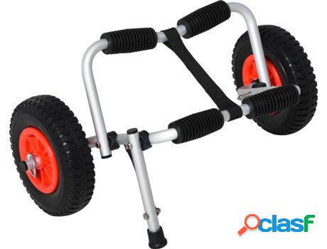 Carro de Transporte HOMCOM Pegable (Plateado - 57.5x33x24cm)