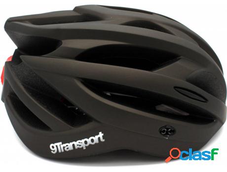 Casco 9TRANSPORT con Luz Trasera Integrada (Negro y Gris -