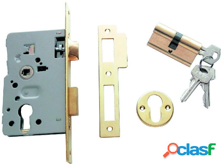 Cerradura de embutir Tesa de canto redondo 20x60mm Latón