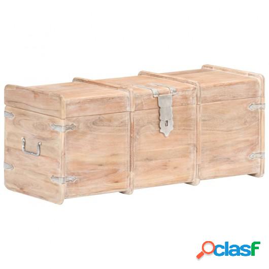 Cofre de almacenamiento madera maciza de acacia 90x40x40 cm