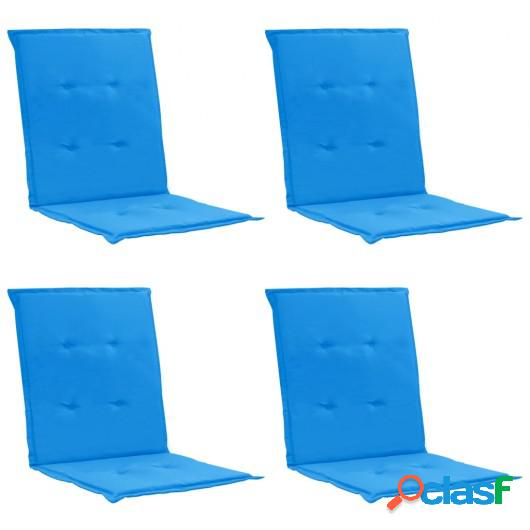 Cojines para sillas de jardín 4 unidades azul 100x50x3 cm