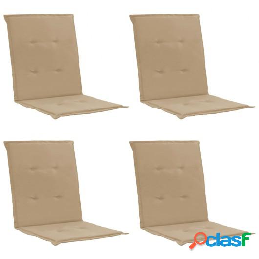 Cojines para sillas de jardín 4 unidades beige 100x50x3 cm