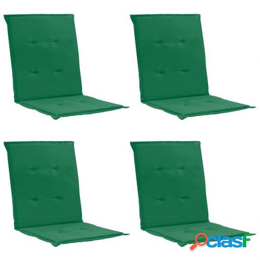 Cojines para sillas de jardín 4 unidades verde 100x50x3 cm
