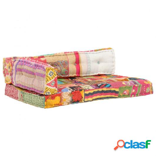 Cojín para sofá de palés tela multicolor patchwork