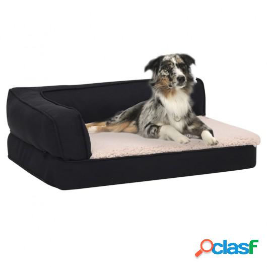 Colchón de cama de perro ergonómico aspecto lino negro