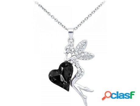 Collar SC_CRYSTAL Cristales (bañado a rodio - Negro - 40cm)