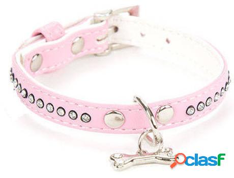 Collar para Perros FREEDOG Piel sintética brillante Rosa
