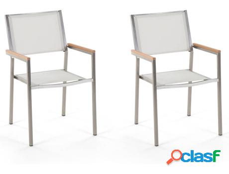 Conjunto 2 Sillas de Jardín Grosseto (Blanco - Poliéster