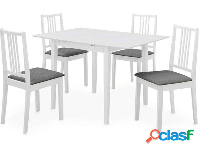 Conjunto cenar VIDAXL MDF blanco (5 piezas)