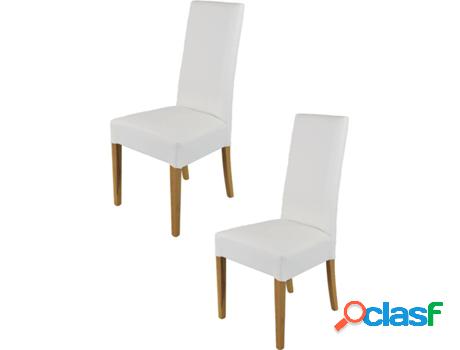 Conjunto de 2 Sillas T M C S Luisa (Marrón Roble y Blanco -