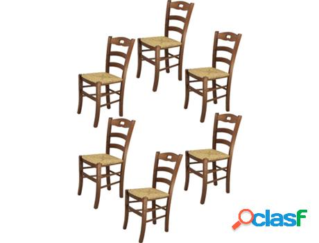 Conjunto de 6 Sillas T M C S Savoie (Marrón - 88x43x46 cm -