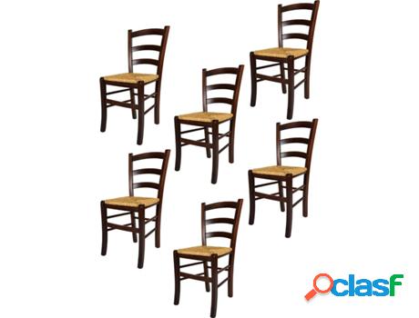 Conjunto de 6 Sillas T M C S Venezia (Marrón - 88x43x46 cm