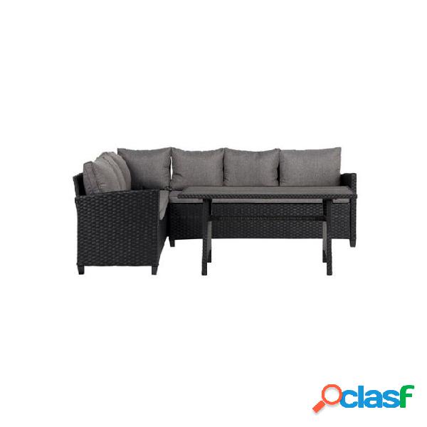 Conjunto de ratán rinconero con mesa Alta modelo Milán