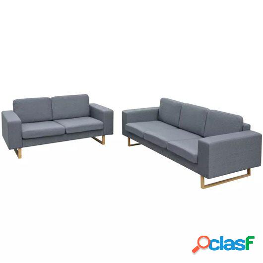 Conjunto de sofás de 2 y 3 plazas gris claro