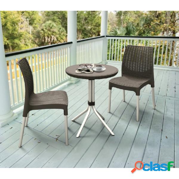 Conjunto jardin keter set chelsea ratan 2 sillas con mesa