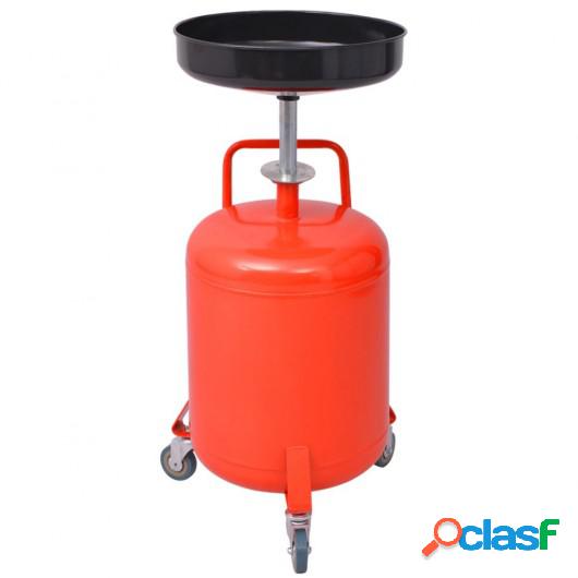 Contenedor de drenaje para aceite usado 49,5 L acero rojo