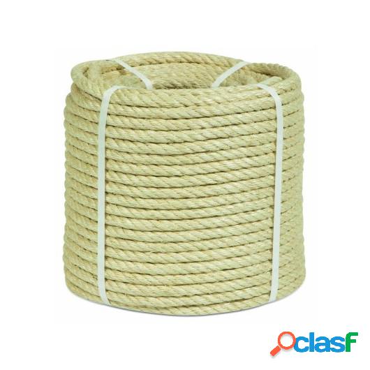 Cuerda Torcida 14Mm Sisal Natural 4 Cabos Hyc 100 Mt