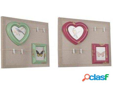 Decoración HOGAR Y MÁS Pared Con Pinza Y Marco (40 x 40 x