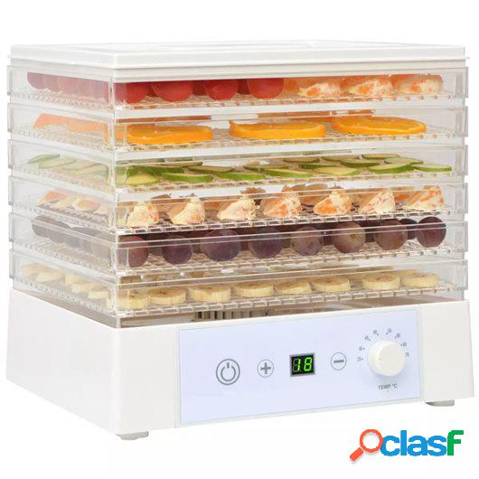 Deshidratador de alimentos con 6 bandejas 250 W blanco