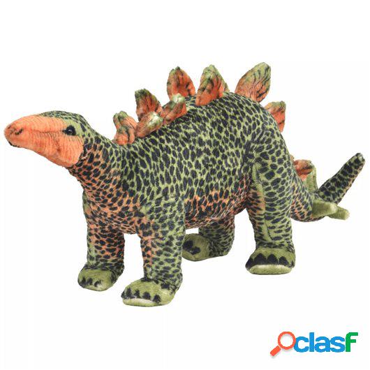 Dinosaurio Estegosaurio de peluche de pie verde y naranja