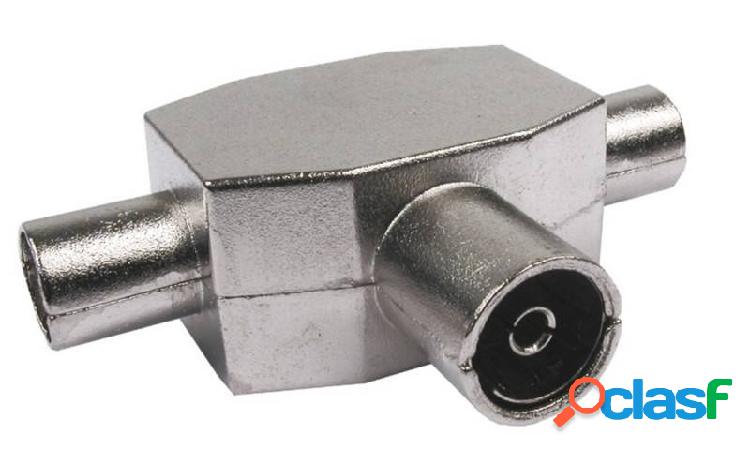 Distribuidor Antena Coaxial 1 Hembra 2 Machos Blindado