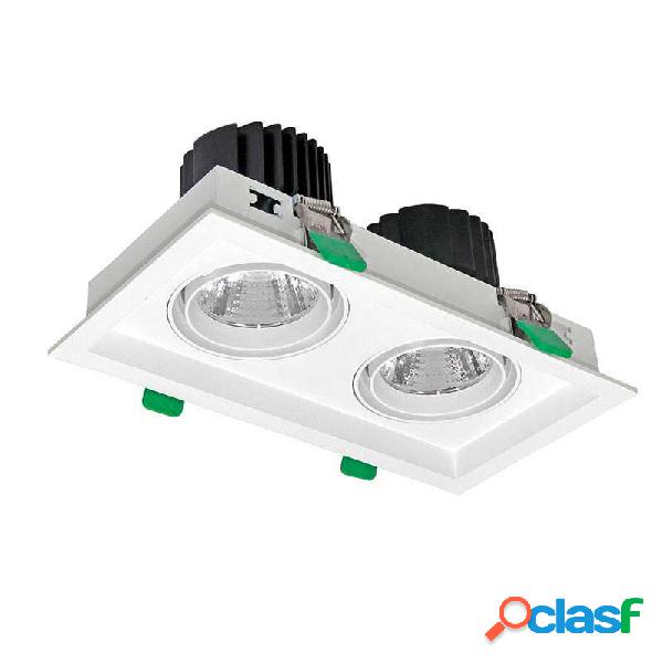 Downlight led kardan 2 focos 60w blanco cálido 2700k