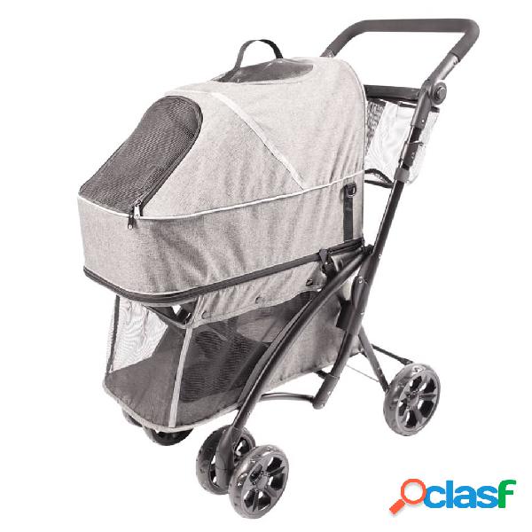 Duvo+ Cochecito de mascotas Deluxe gris 79x46x99 cm