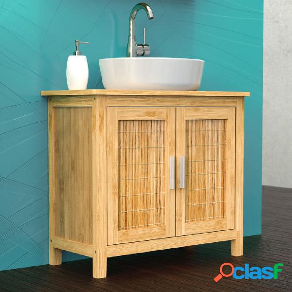 EISL Mueble de lavabo de bambú 67x28x60 cm