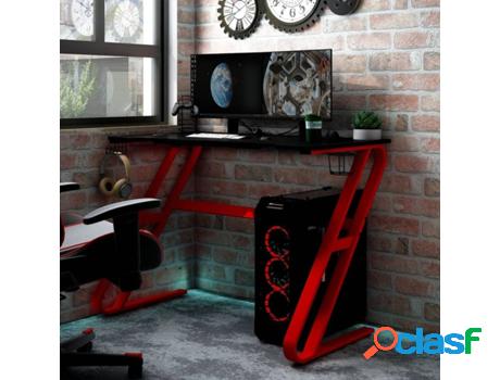 Escritorio VIDAXL Gaming ZZ Negro y Rojo (110 x 60 x 75 cm -