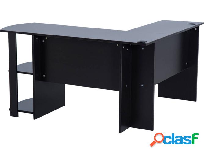 Escritorio con Estantería HOMCOM 833-378BK (Marrón Oscuro