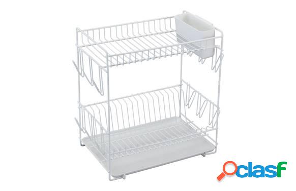 Escurreplatos Sauvic blanco grande