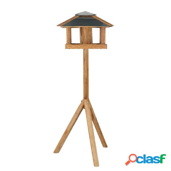 Esschert Design Mesa para pájaros con silo y tejado