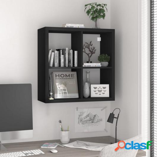 Estante de pared cube negro MDF 69,5x29,5x69,5 cm