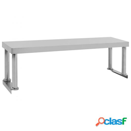 Estante para mesa de trabajo de acero inoxidable 120x30x35