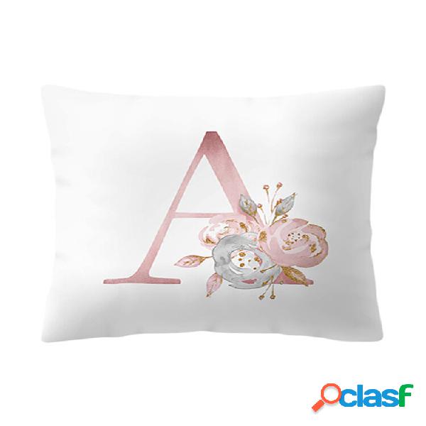 Estilo nórdico simple Rosa Alfabeto ABC Patrón Funda de
