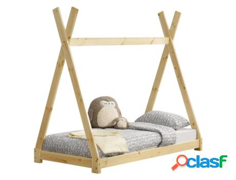 Estructura de Cama Infantil EN.CASA (Beige - Madera - 80x160