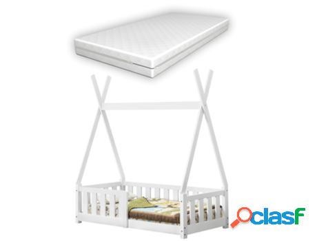 Estructura de Cama Infantil EN.CASA (Blanco - Madera - 70 x