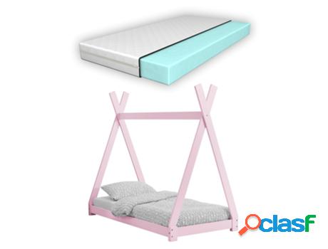 Estructura de Cama Infantil EN.CASA (Rosa - Madera -