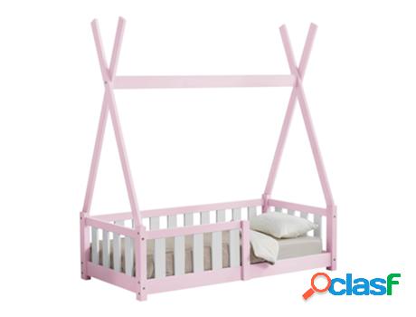 Estructura de Cama Infantil EN.CASA (Rosa - Madera - 70 x