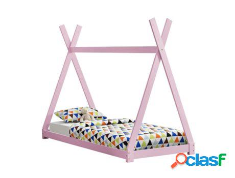 Estructura de Cama Infantil EN.CASA (Rosa - Madera - 90x200