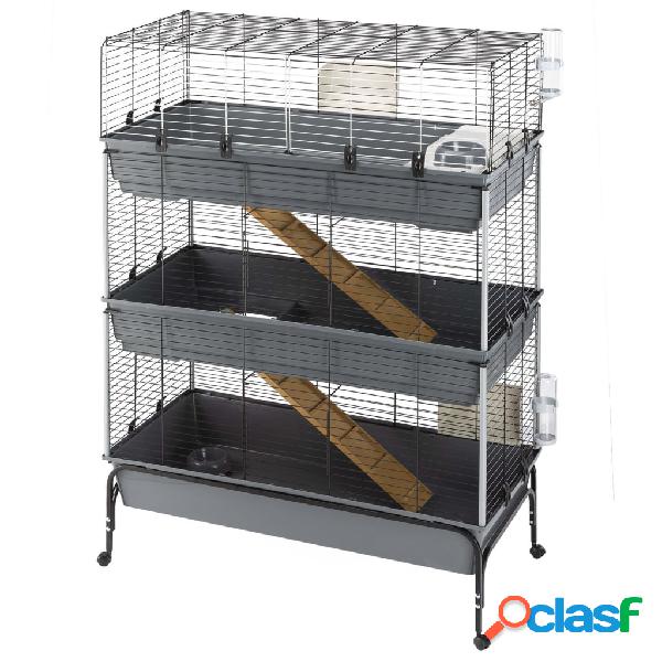 Ferplast Jaula de conejos Rabbit 120 Tris soporte gris