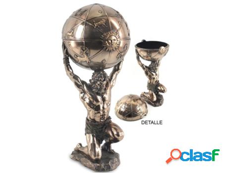 Figura Atlas Con Recipiente Figuras Bronce Colección