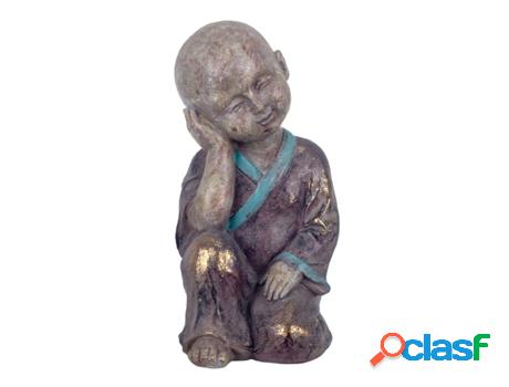 Figura Buda Sentado Gris de Resina 17*32*33cm Figura de Buda