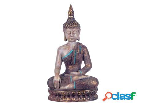 Figura Buda Sentado Gris de Resina 39*15*21cm Figura de Buda
