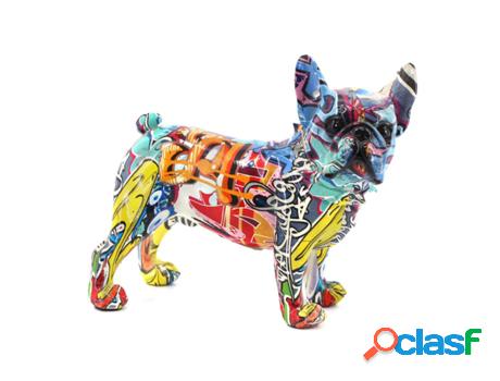 Figura Bulldog Frances Multicolor de Resina 20*10*23cm