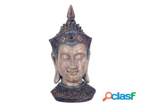 Figura Cabeza Buda Gris de Resina 32*14*15cm Figura de Buda