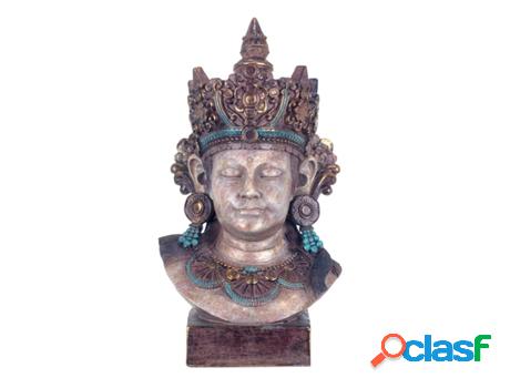 Figura Cabeza Buda Gris de Resina 44*22*25cm Figura de Buda
