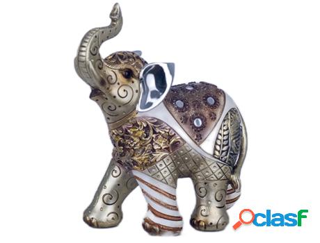 Figura Elefante Blanco de Resina 9X1X1cm Figura de Elefante